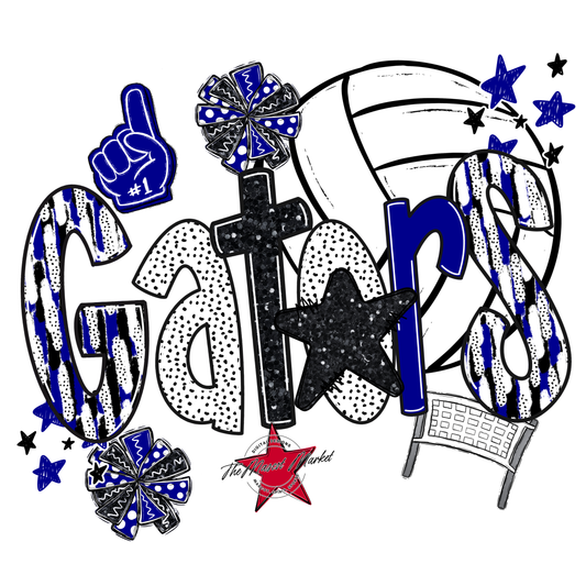 Gators Volleyball Scrape-Blue