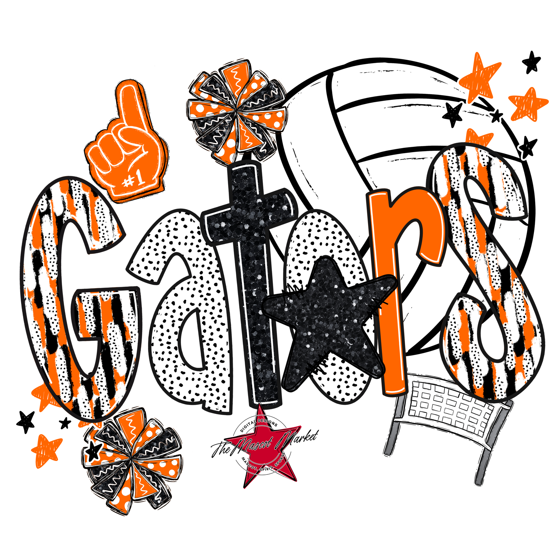 Gators Volleyball Scrape-Orange