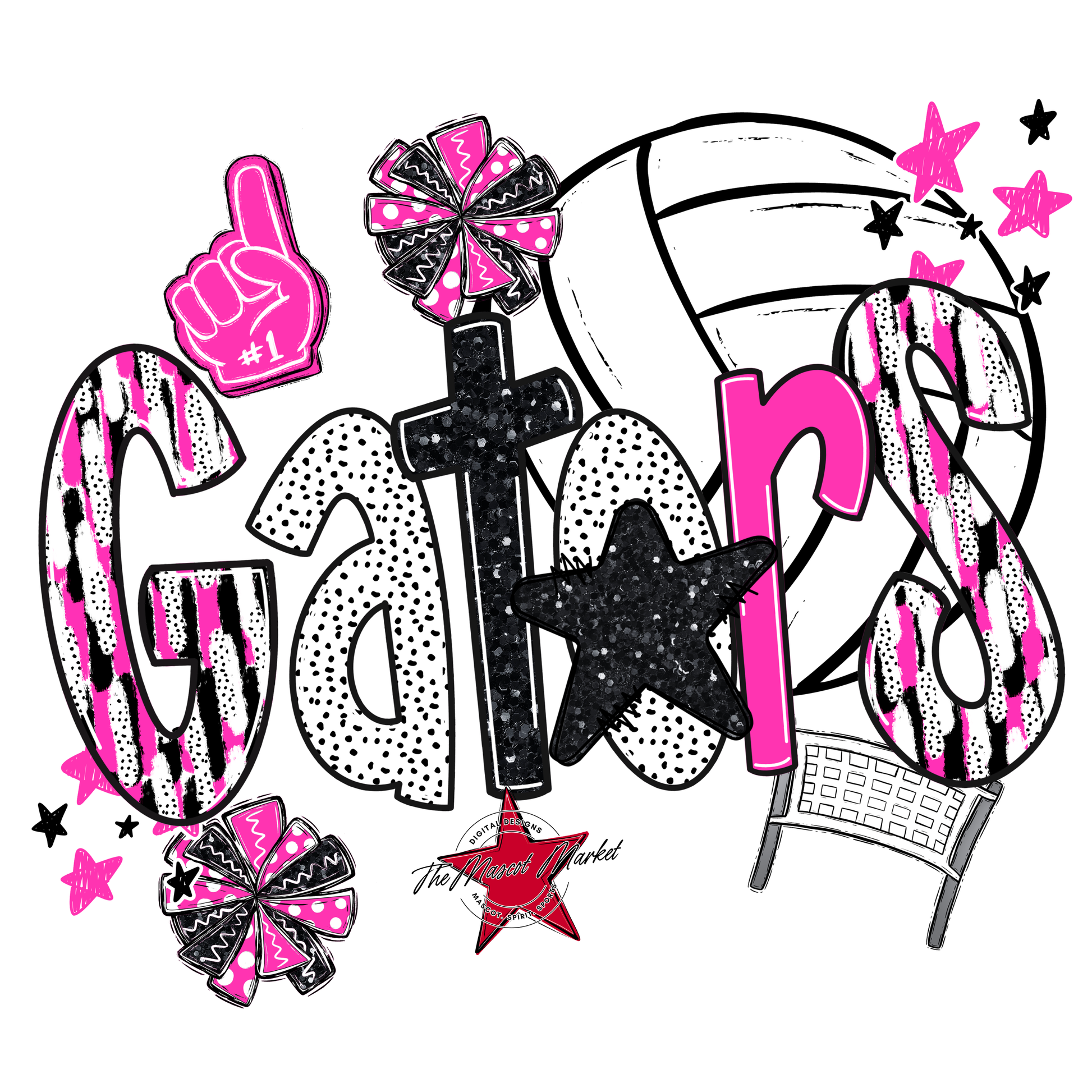 Gators Volleyball Scrape-Pink