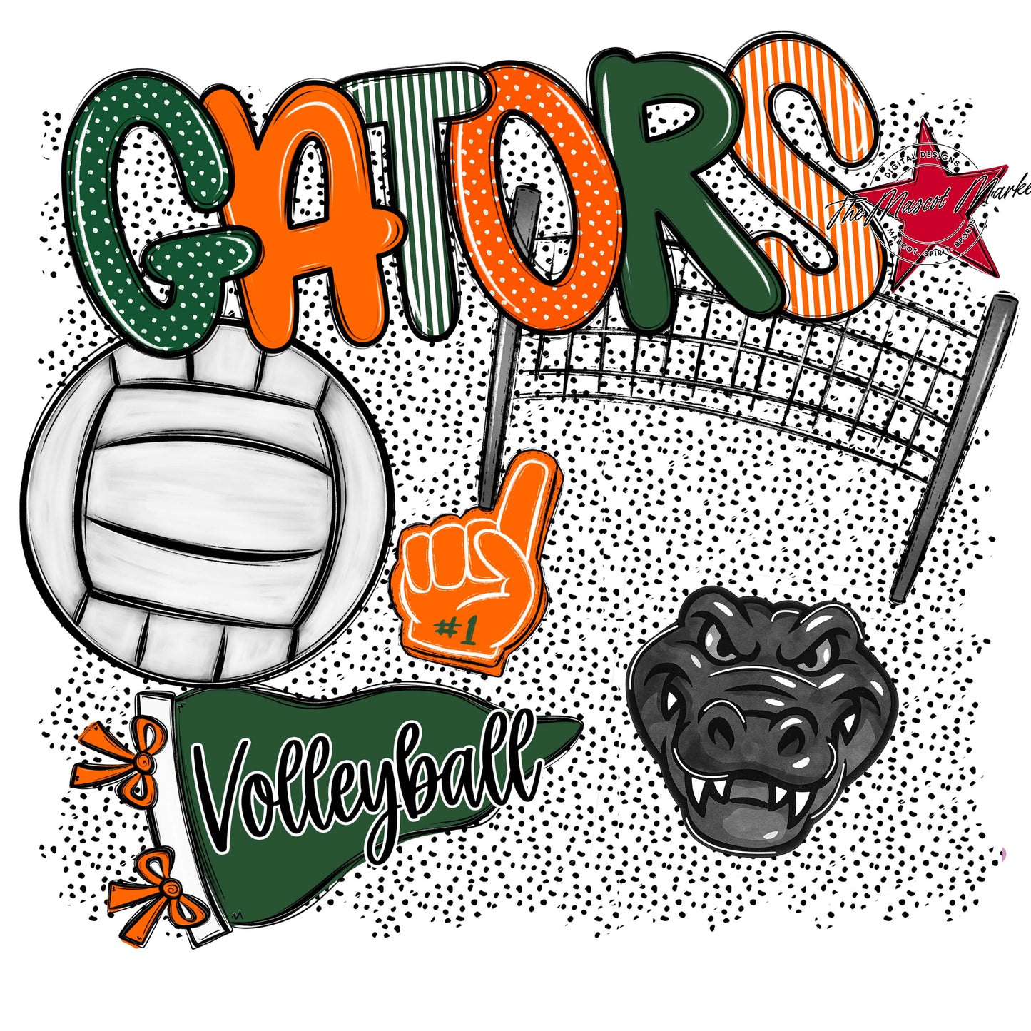 Gators Volleyball Spirit-Green & Orange