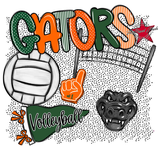 Gators Volleyball Spirit-Green & Orange