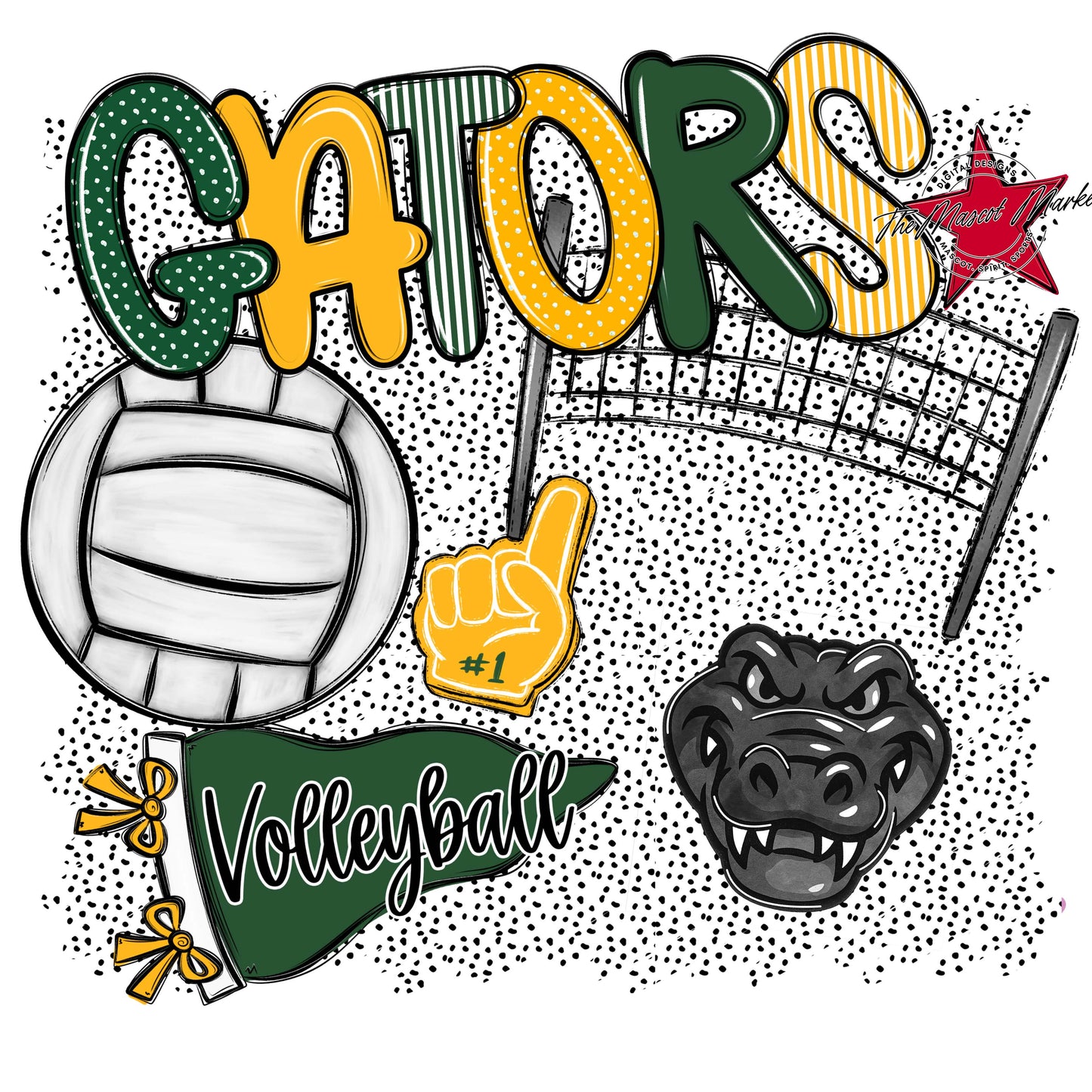 Gators Volleyball Spirit-Green & Yellow