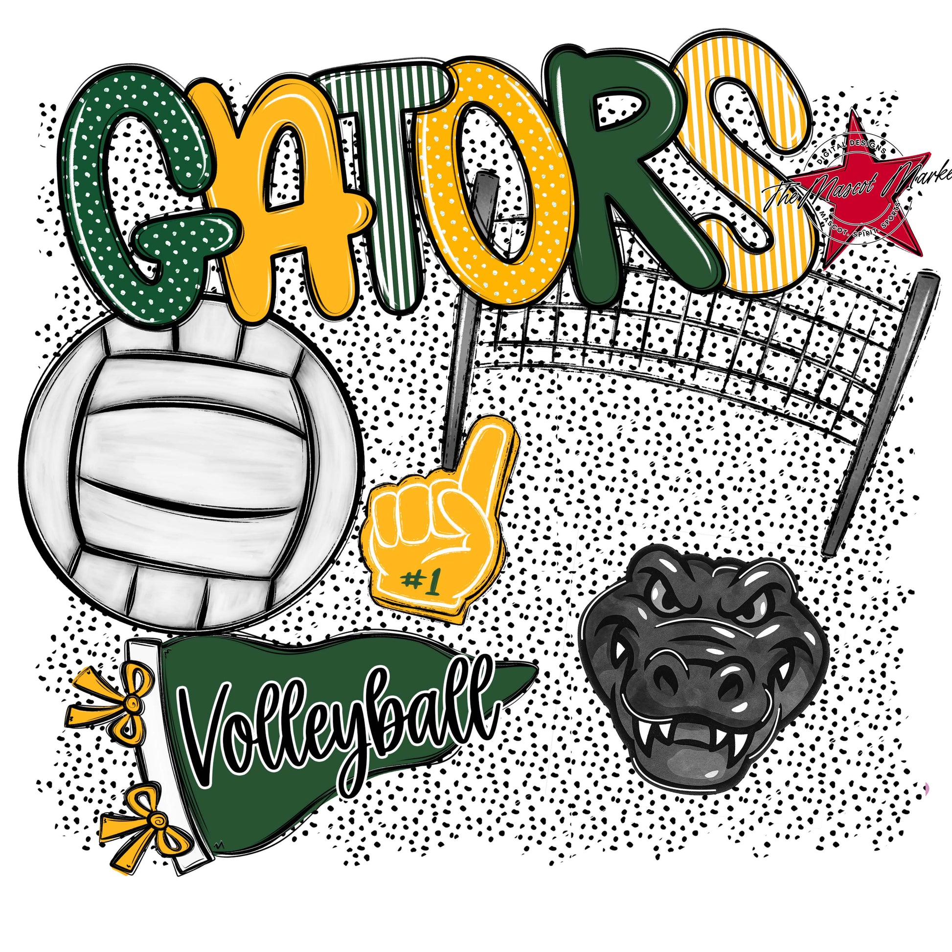 Gators Volleyball Spirit-Green & Yellow