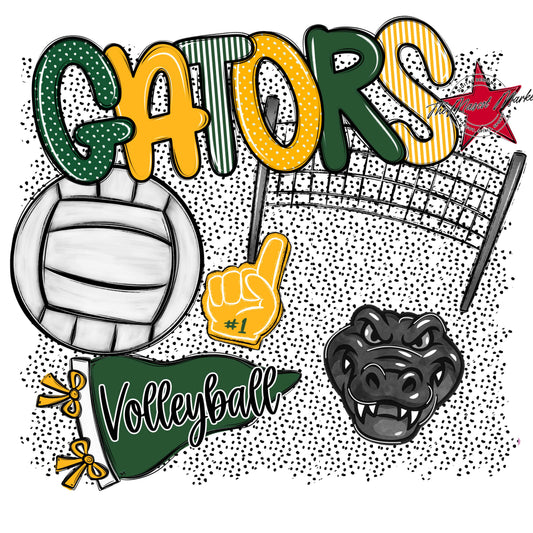 Gators Volleyball Spirit-Green & Yellow