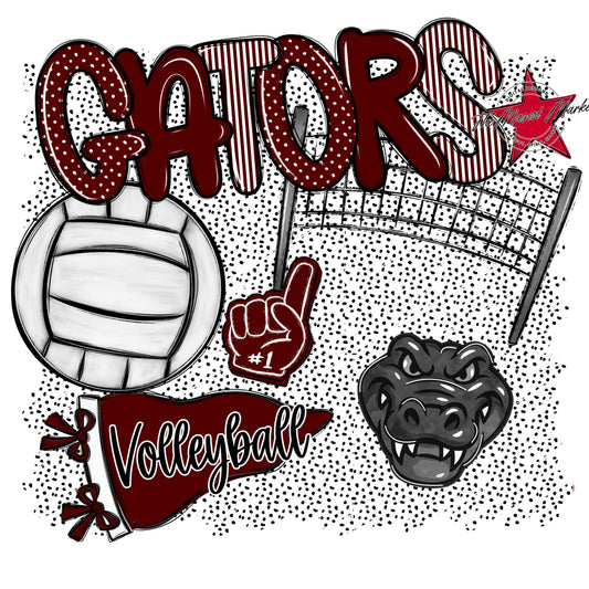 Gators Volleyball Spirit-Maroon