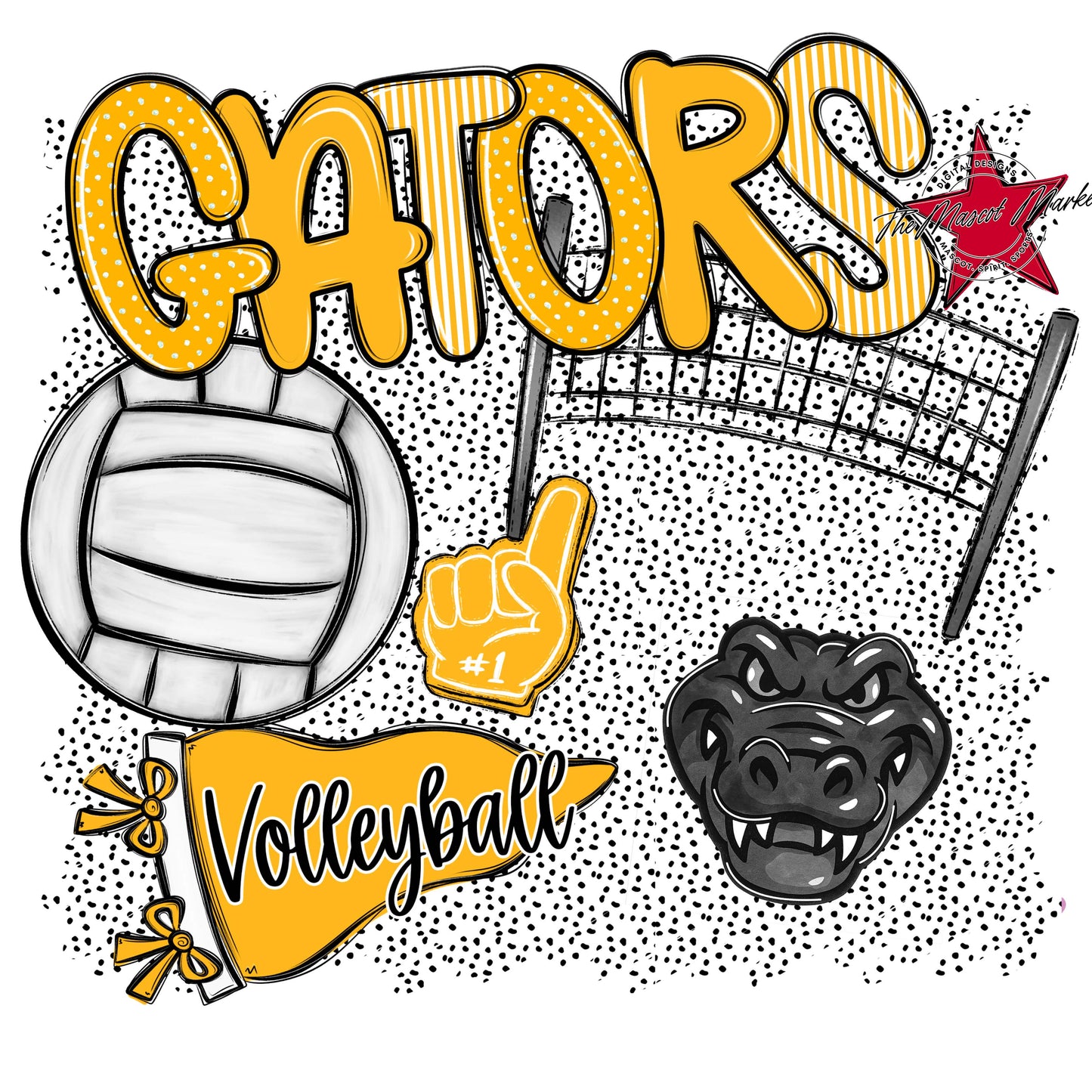 Gators Volleyball Spirit-Yellow