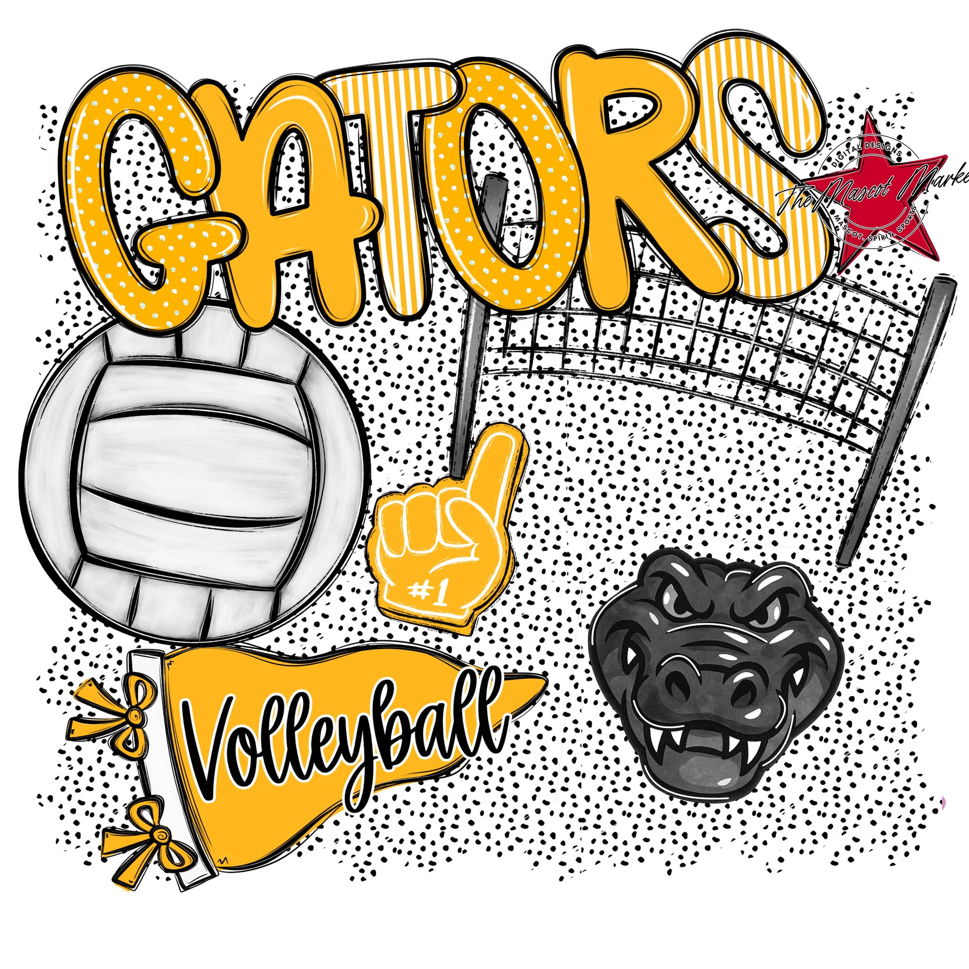 Gators Volleyball Spirit-Yellow