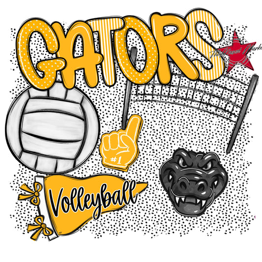 Gators Volleyball Spirit-Yellow