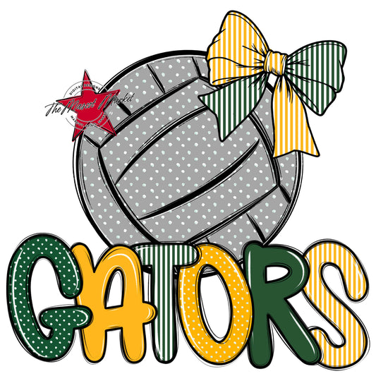 Gators Volleyball Spirit Design-Green & Yellow