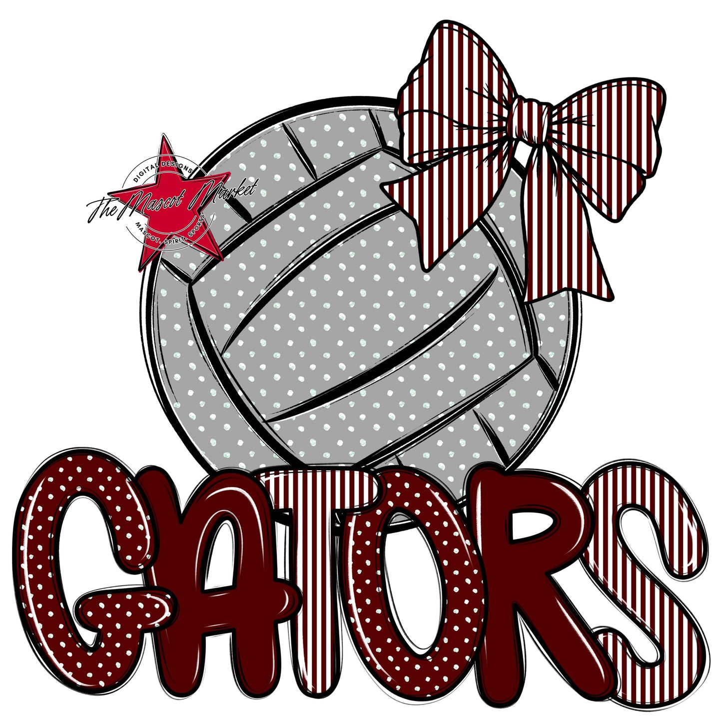Gators Volleyball Spirit Design-Maroon