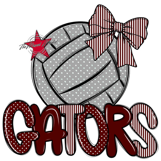 Gators Volleyball Spirit Design-Maroon