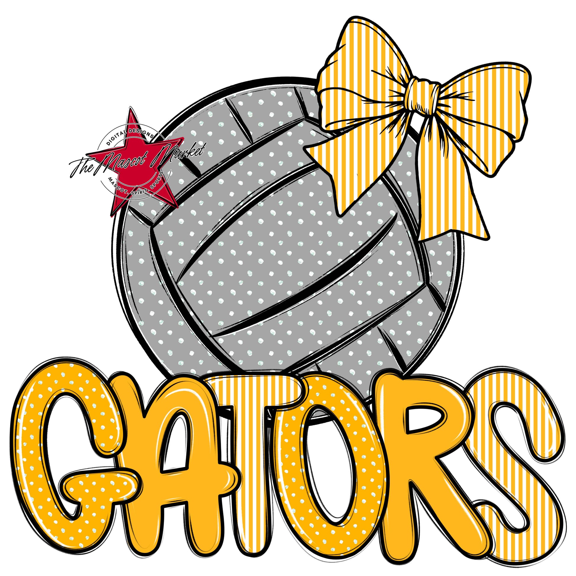 Gators Volleyball Spirit Design-Yellow