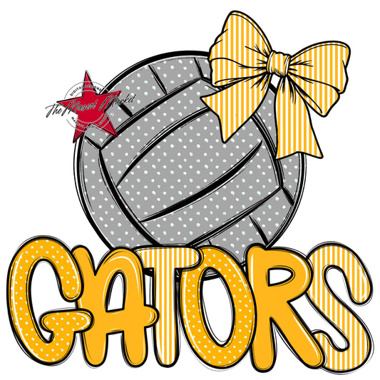 Gators Volleyball Spirit Design-Yellow