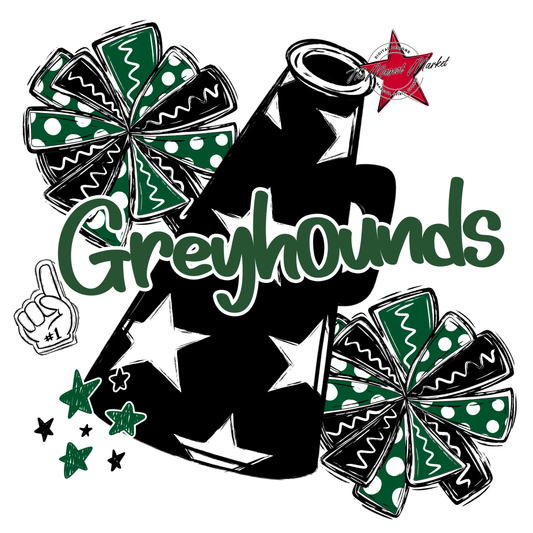 Greyhounds Alpha Megaphone Design-Green