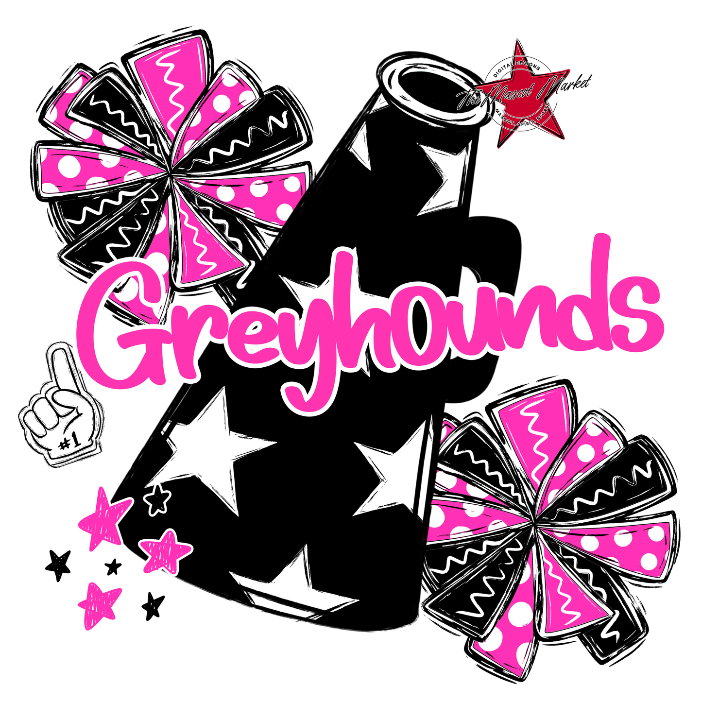 Greyhounds Alpha Megaphone Design-Pink