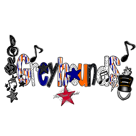 Greyhounds Band Scrape-Blue-Orange