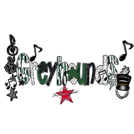 Greyhounds Band Scrape-Green