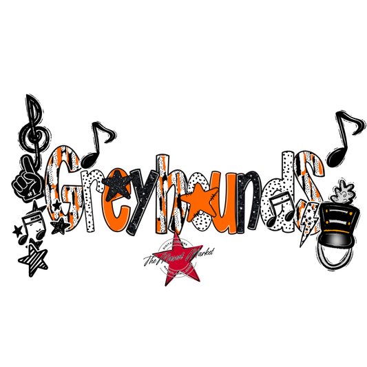 Greyhounds Band Scrape-Orange