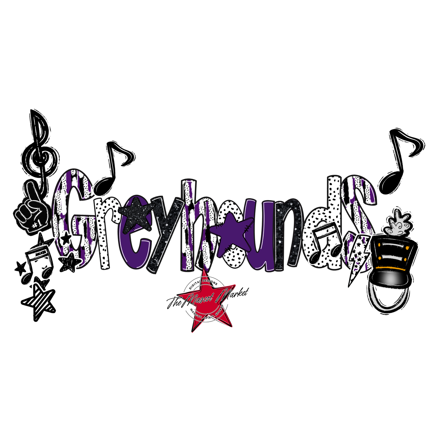 Greyhounds Band Scrape-Purple