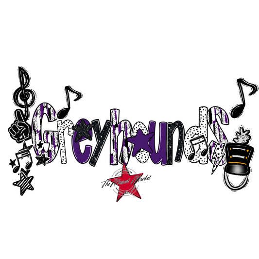 Greyhounds Band Scrape-Purple