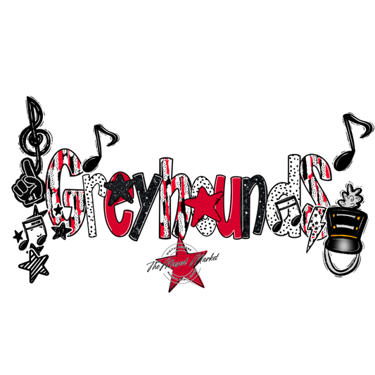 Greyhounds Band Scrape-Red
