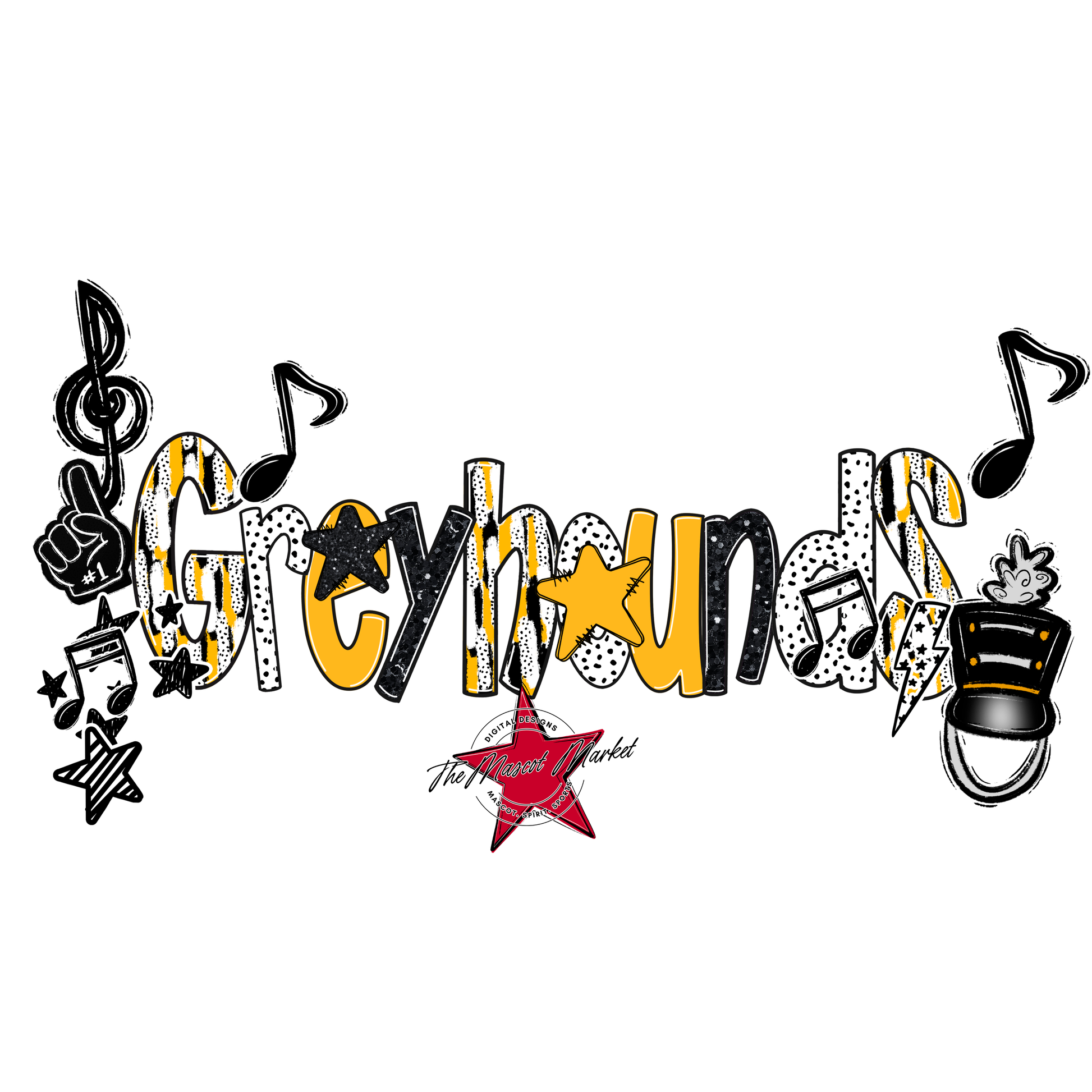 Greyhounds Band Scrape-Yellow