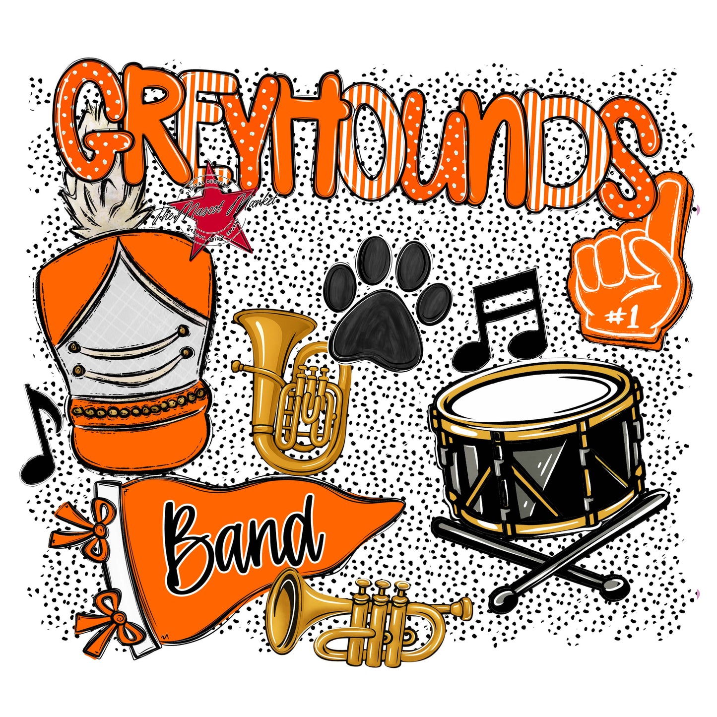 Greyhounds Band Spirit-Orange