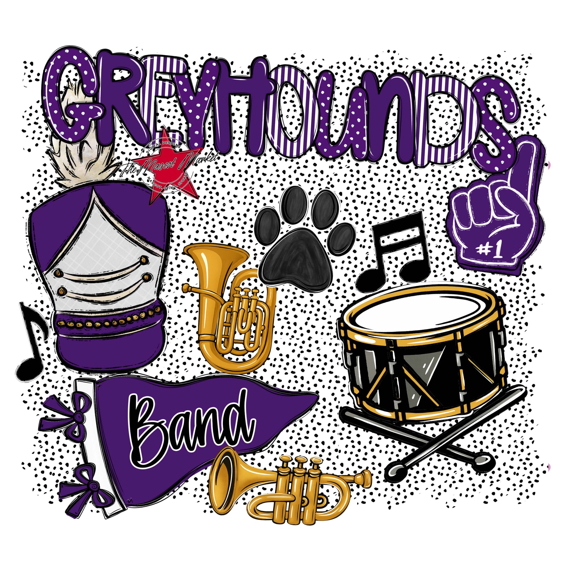 Greyhounds Band Spirit-Purple