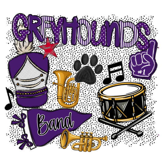Greyhounds Band Spirit-Purple