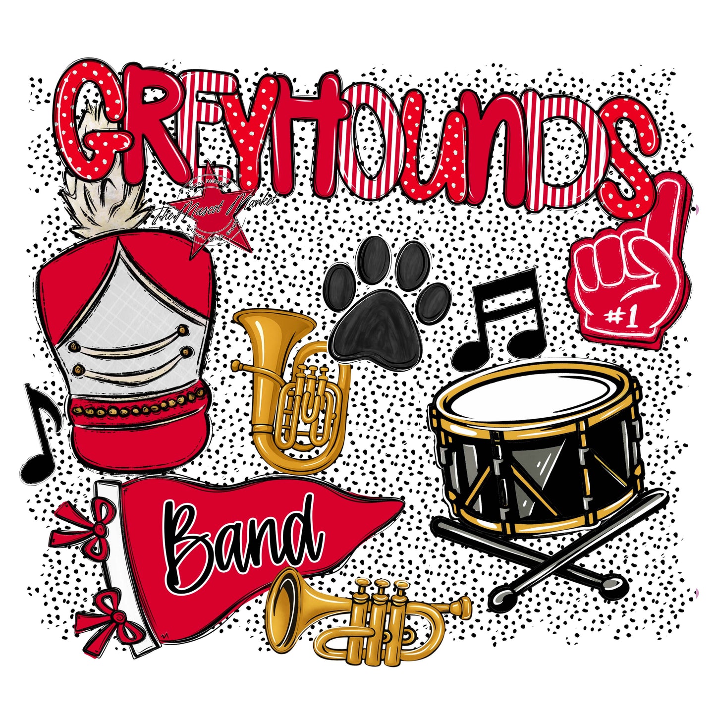 Greyhounds Band Spirit-Red