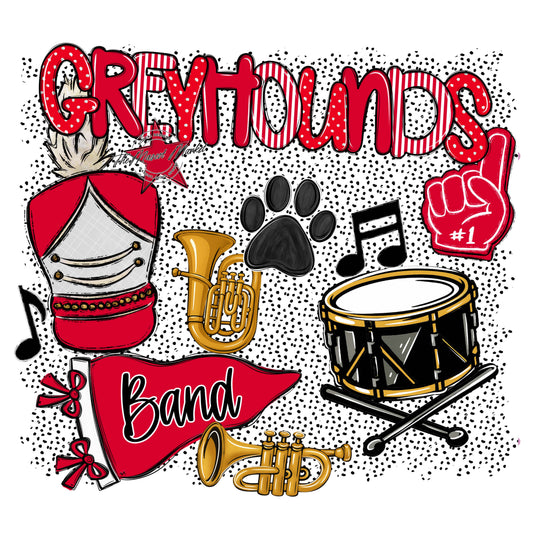 Greyhounds Band Spirit-Red