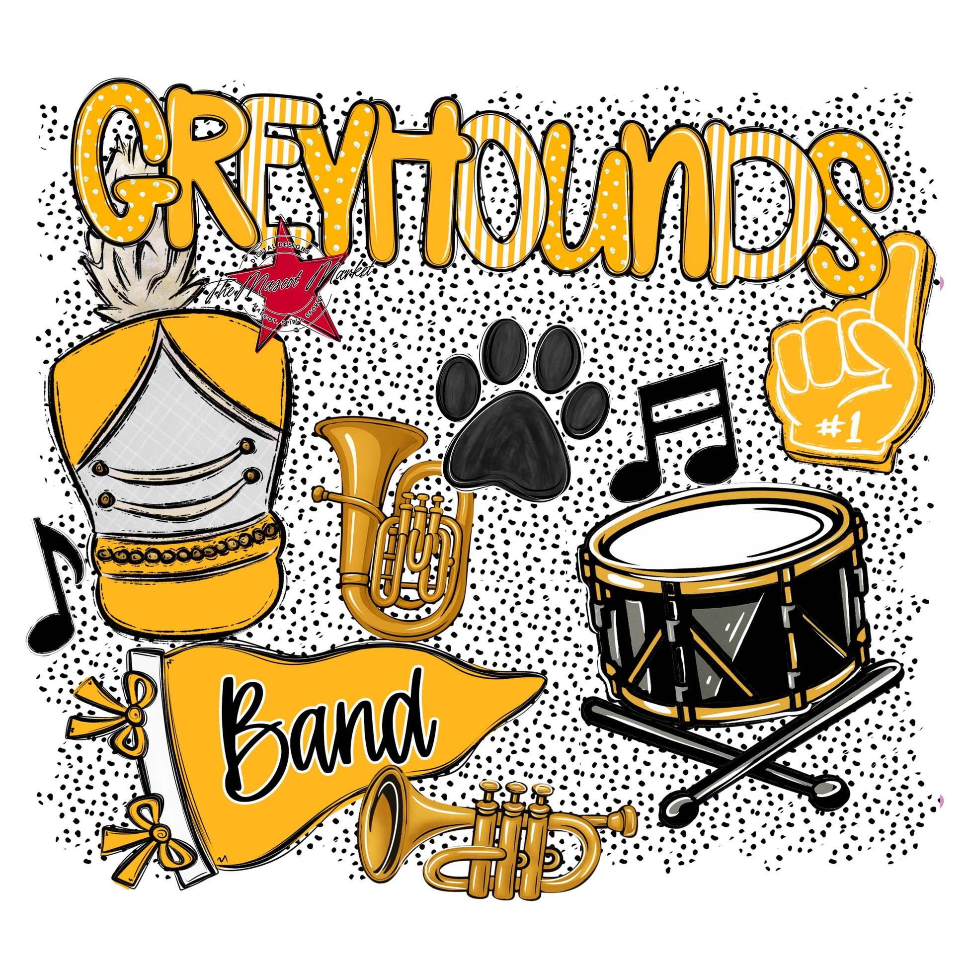 Greyhounds Band Spirit-Yellow