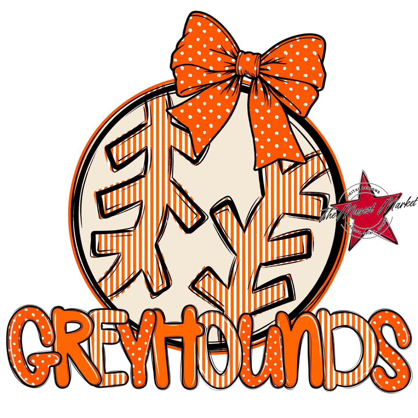 Greyhounds Baseball-Softball Spirit Design-Orange
