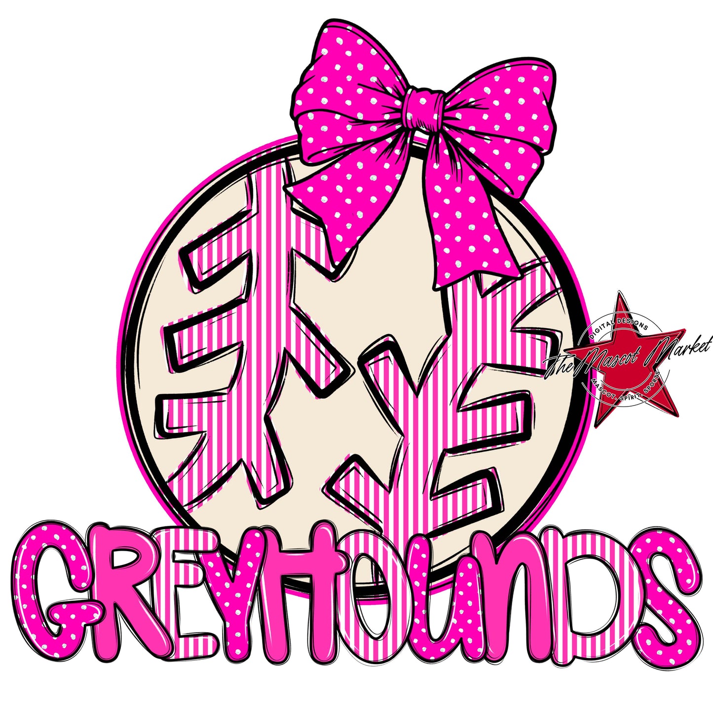 Greyhounds Baseball-Softball Spirit Design-Pink