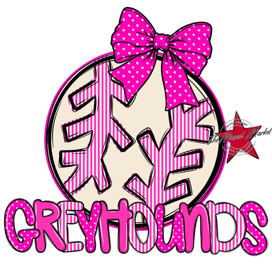 Greyhounds Baseball-Softball Spirit Design-Pink