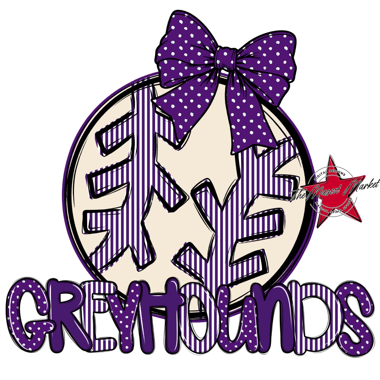 Greyhounds Baseball-Softball Spirit Design-Purple