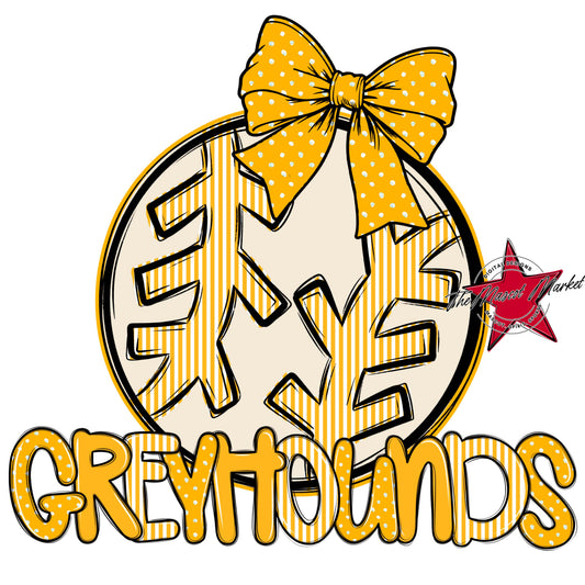 Greyhounds Baseball-Softball Spirit Design-Yellow