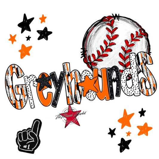 Greyhounds Baseball Scrape-Orange