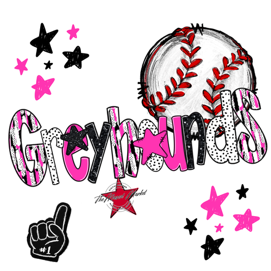 Greyhounds Baseball Scrape-Pink