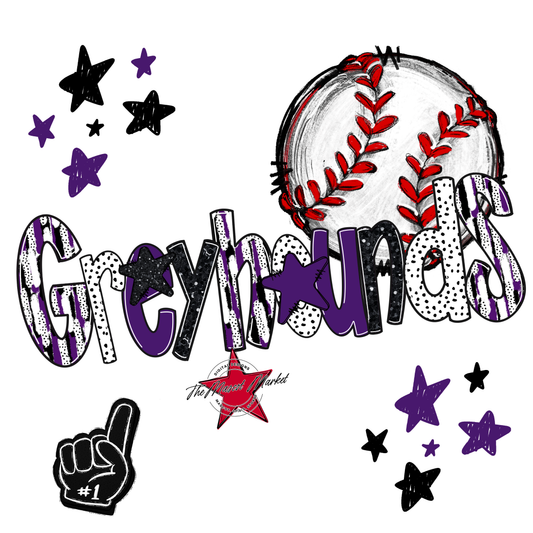 Greyhounds Baseball Scrape-Purple