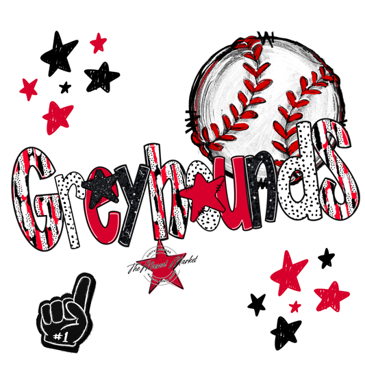 Greyhounds Baseball Scrape-Red