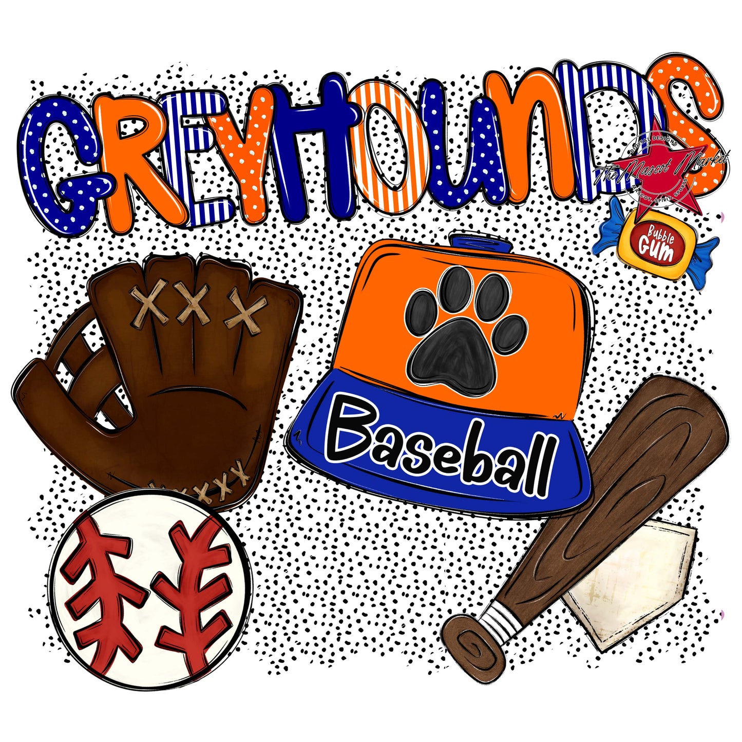 Greyhounds Baseball Spirit-Blue & Orange