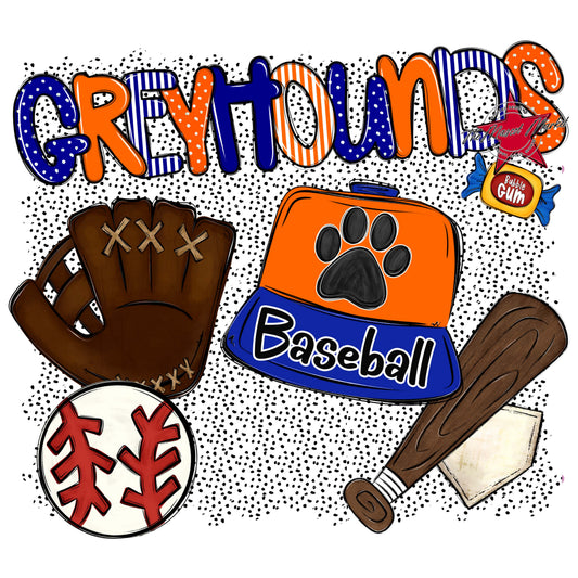 Greyhounds Baseball Spirit-Blue & Orange