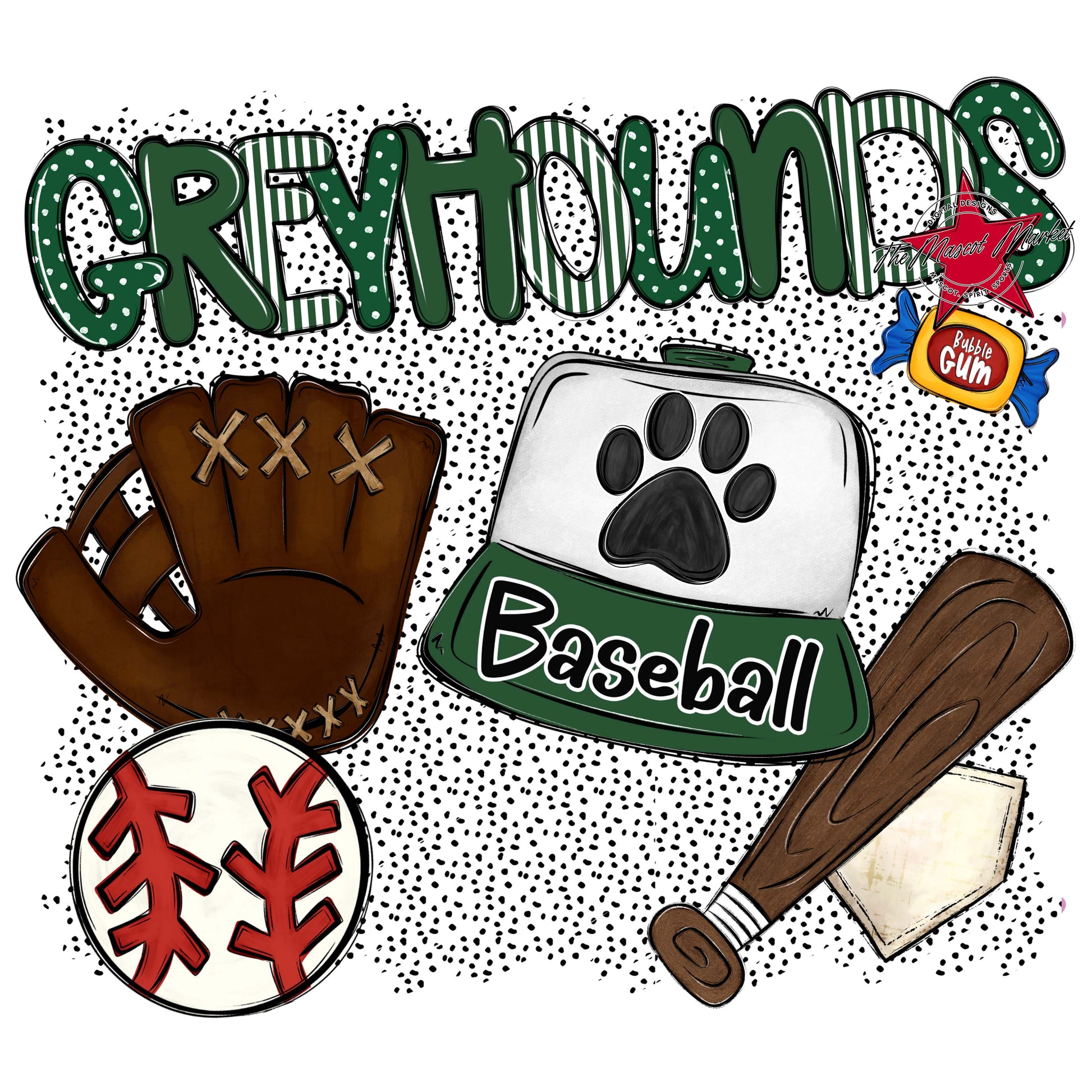 Greyhounds Baseball Spirit-Green