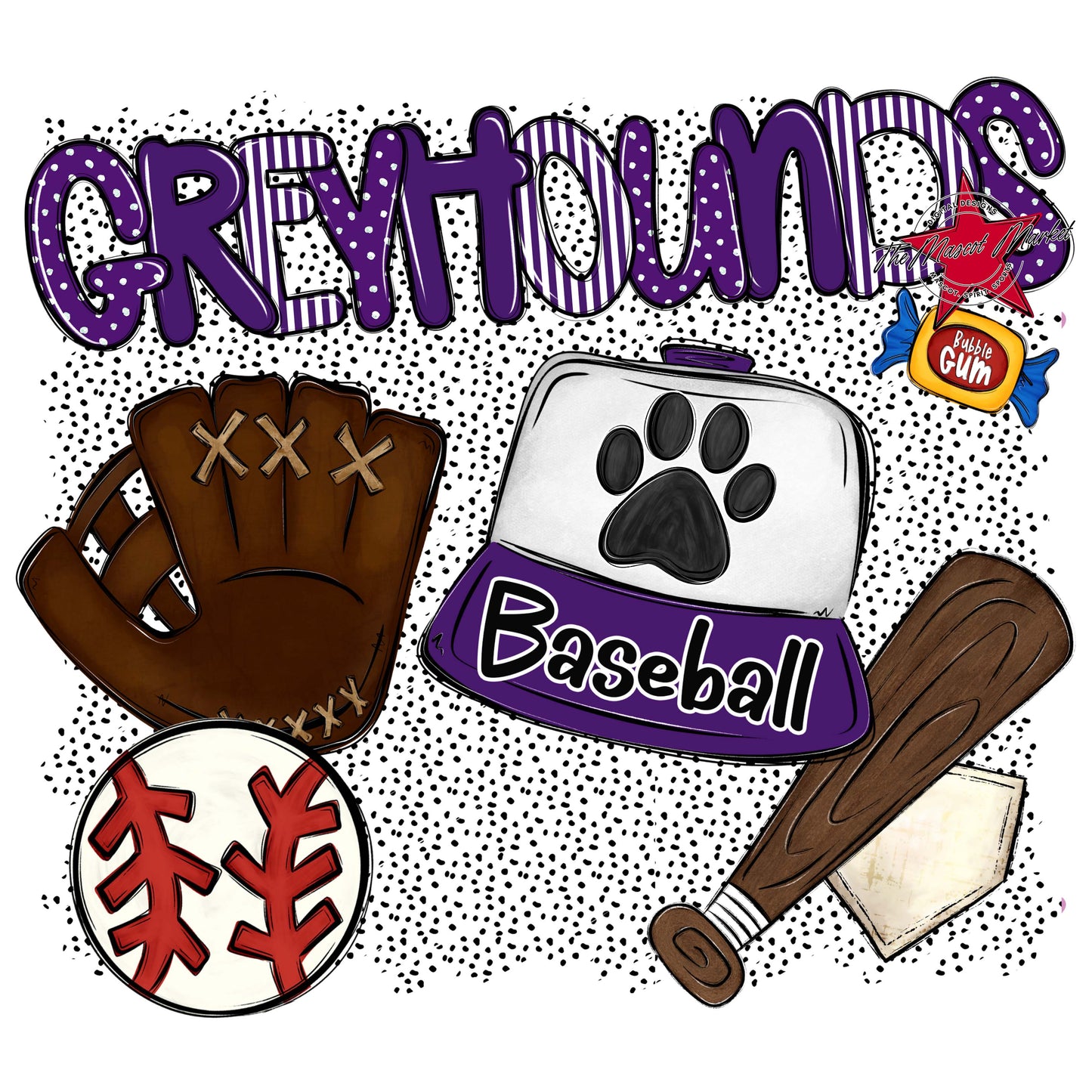 Greyhounds Baseball Spirit-Purple