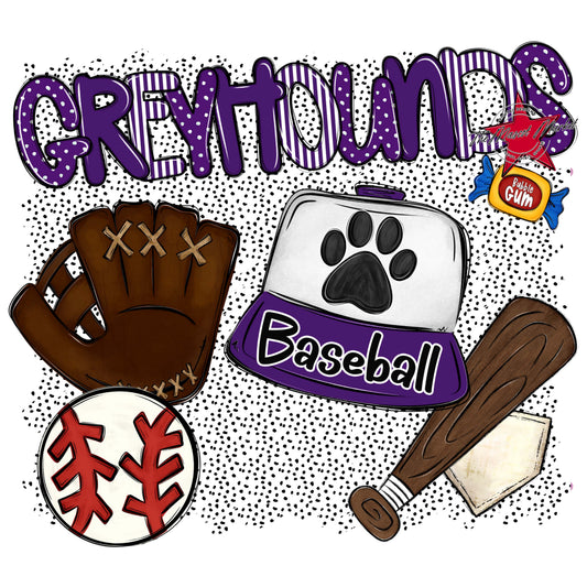 Greyhounds Baseball Spirit-Purple