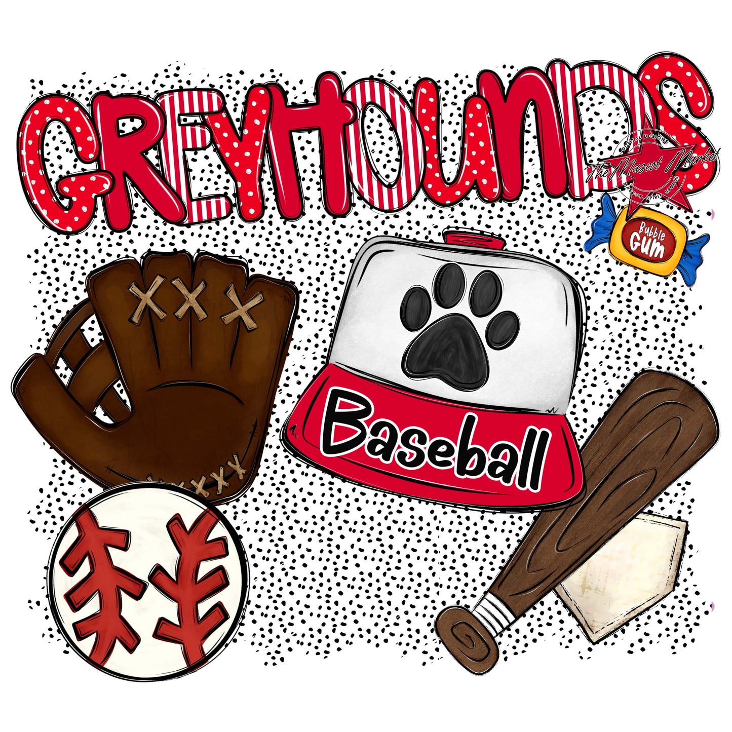 Greyhounds Baseball Spirit-Red