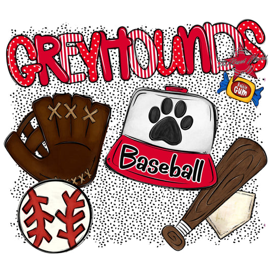 Greyhounds Baseball Spirit-Red