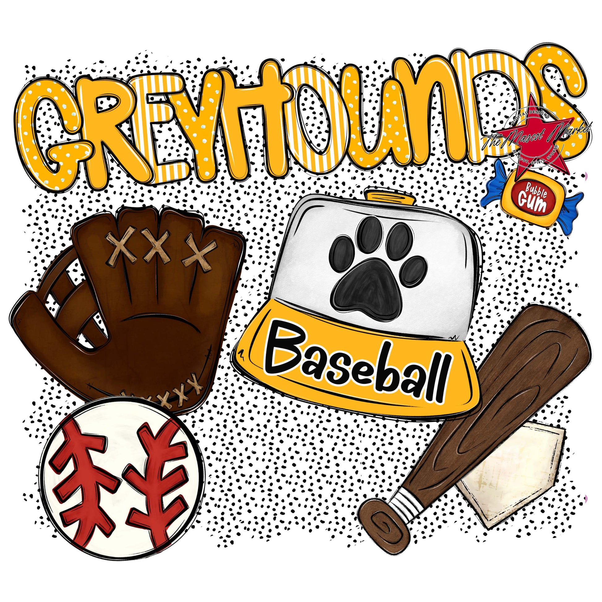 Greyhounds Baseball Spirit-Yellow