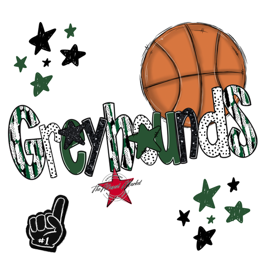 Greyhounds Basketball Scrape-Green